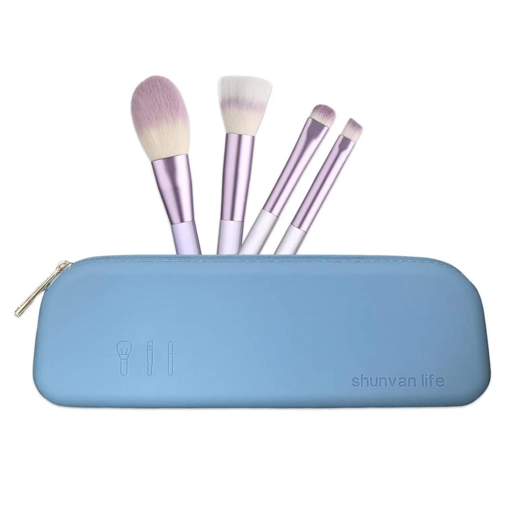 Silicone Makeup Brush Holder, Large Capacity Makeup Brush Bag, Portable Travel Cosmetic Brush Bag for Travel and Daily