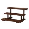 ThreeTier Storage Display Rack Walnut Wood Desktop Shelf Stand Compact Wooden for