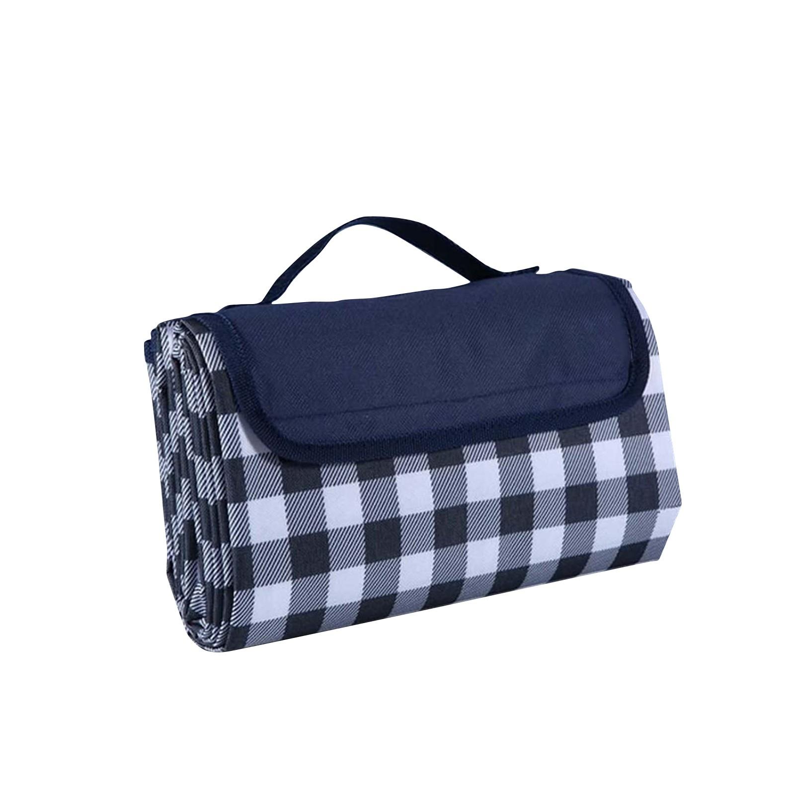 

Одеяло для пикника на открытом воздухе, очень большой складной легкий водонепроницаемый коврик для песка для пляжа, кемпинга, походов, террасы, темно-синий One Size