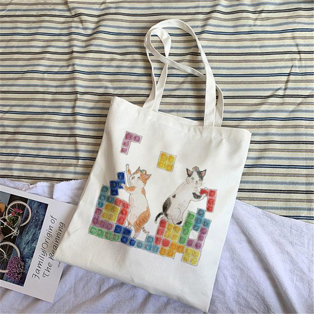 Fashion Niche Design Canvas Handbag Casual Wild Women's Shoulder Bag Student Schoolbag White Large Capacity No Zipper Handbag.