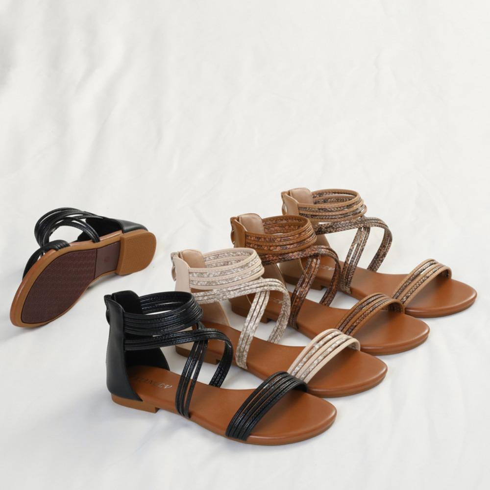 2026 New Women Roman Sandals, Boho Fairy Style Versatile Flat Beach Seaside Casual Shoes