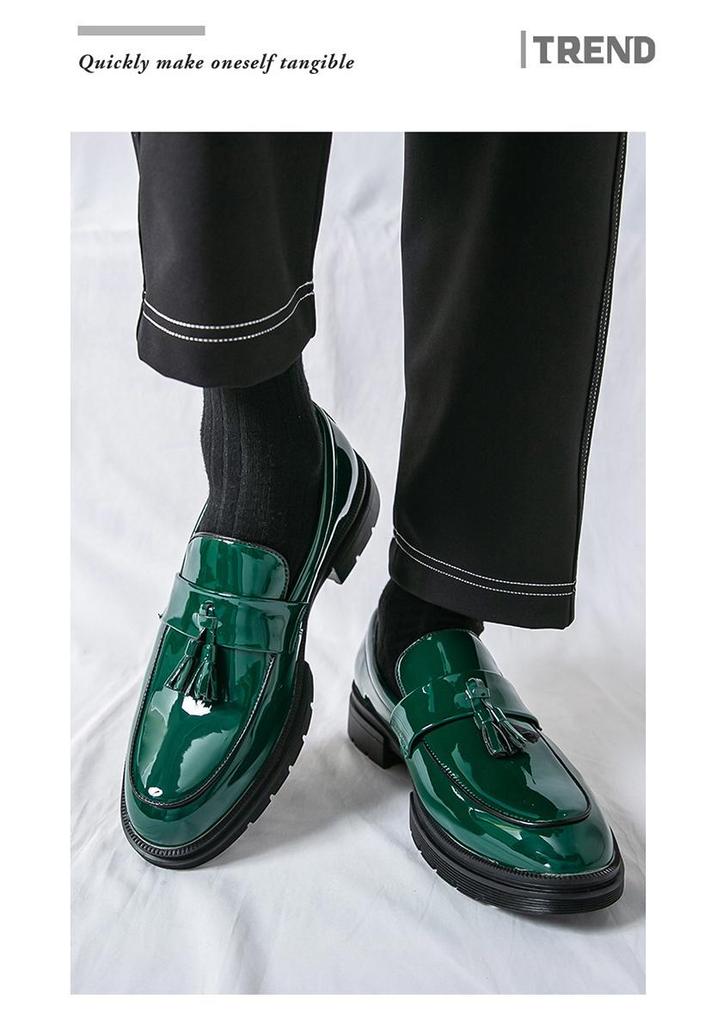 Men's Leather Cross-Strap Tassel Loafers: Pointed Toe Formal & Casual Versatile Shoes In Large Sizes