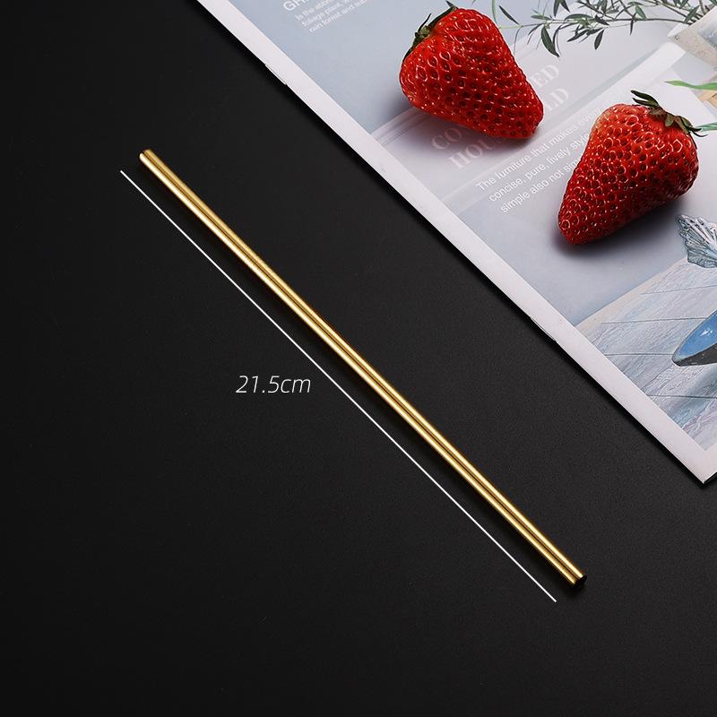 304 Stainless Steel Straw Set Color Metal Straw Restaurant Milk Tea Beverage Coffee Tube Straight Pipe Elbow Set
