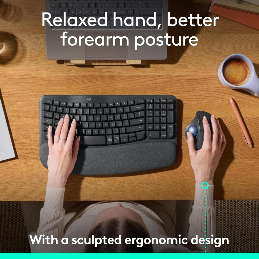 Logitech ERGO M575 S Ergonomic Mouse, Trackball Mouse, Wireless Bluetooth Dual-mode Office Mouse with Wireless 2.4G Receiver