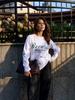 Personality trend versatile autumn new European and American style fashion popular Hong Kong style literary printing pure cotton women