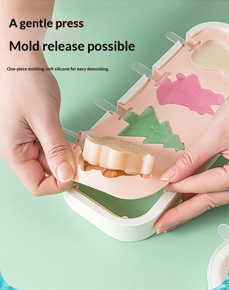 Cute Silicone Popsicle Molds Food Grade Homemade Ice Pop Stick Ice Cream Cheddar Cheese Stick Mould for Home