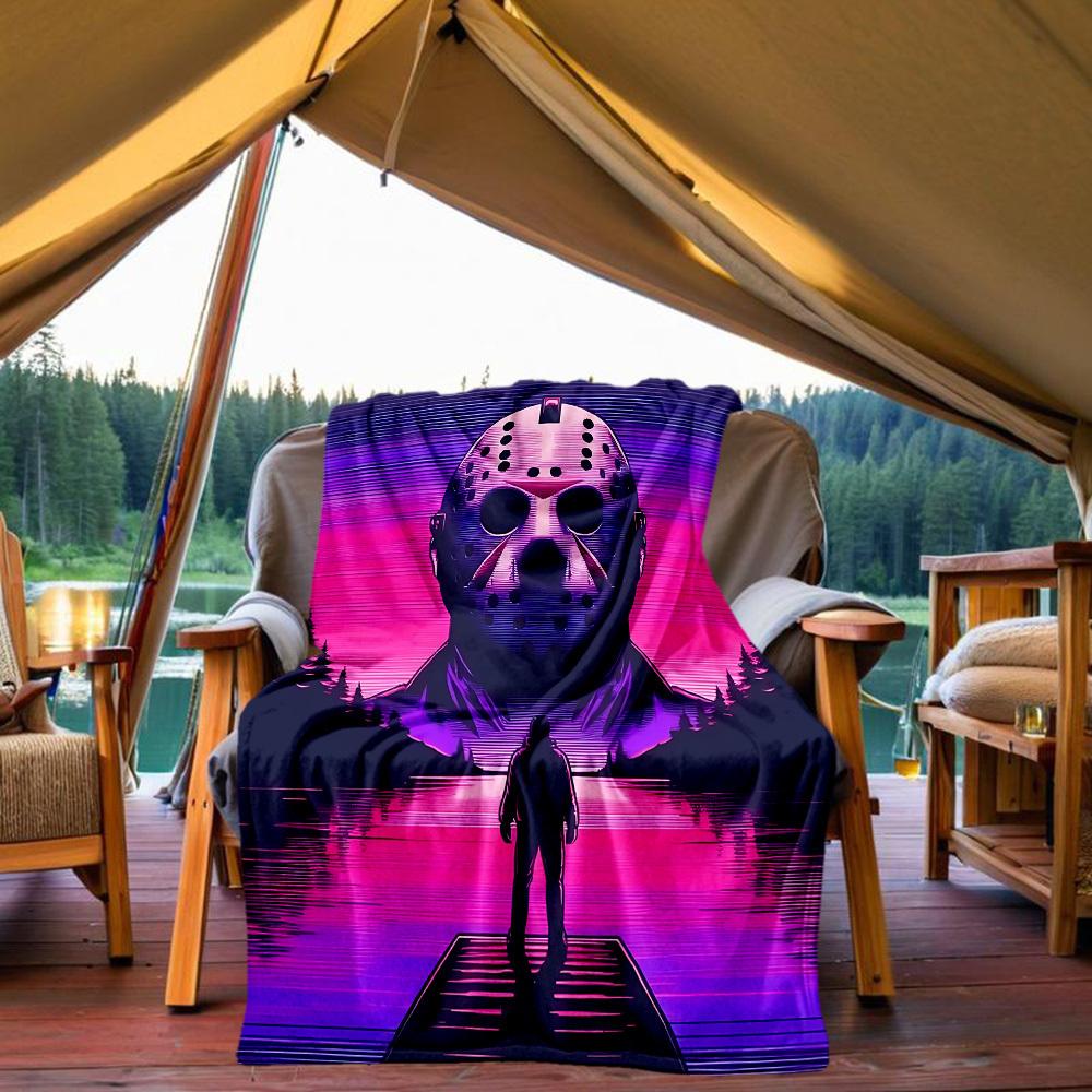 1pc Friday the 13th: The GameS Outdoor Blanket Lightweight Flannel, Soft & Warm, All Season Use for Sofa, Outdoor, Camping, Living Room, Office, Chair