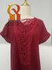 2024 Hollow Lace Splicing Plus Size Short Sleeve T-shirt for Women