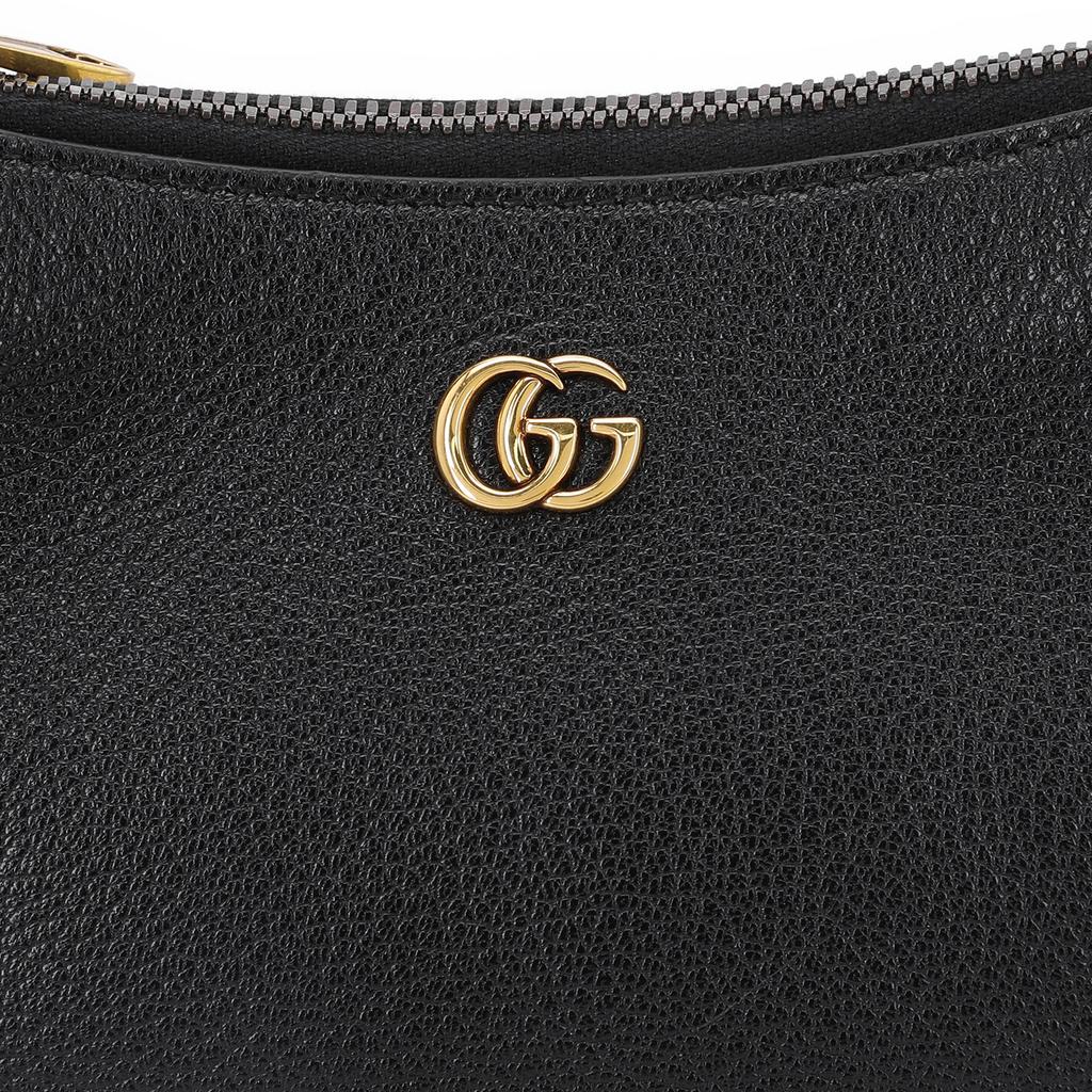 Gucci Aphrodite Gold-Plated Double G Logo Zipper Closure Leather Underarm Bag Mahjong Bag Handbag Shoulder Bag Women Bags Black 739076-AAA9F-1000