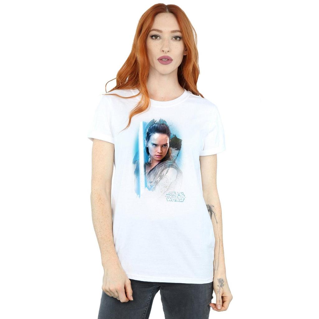 STAR WARS Womens/Ladies The Last Jedi Rey Brushed Cotton Boyfriend T-Shirt