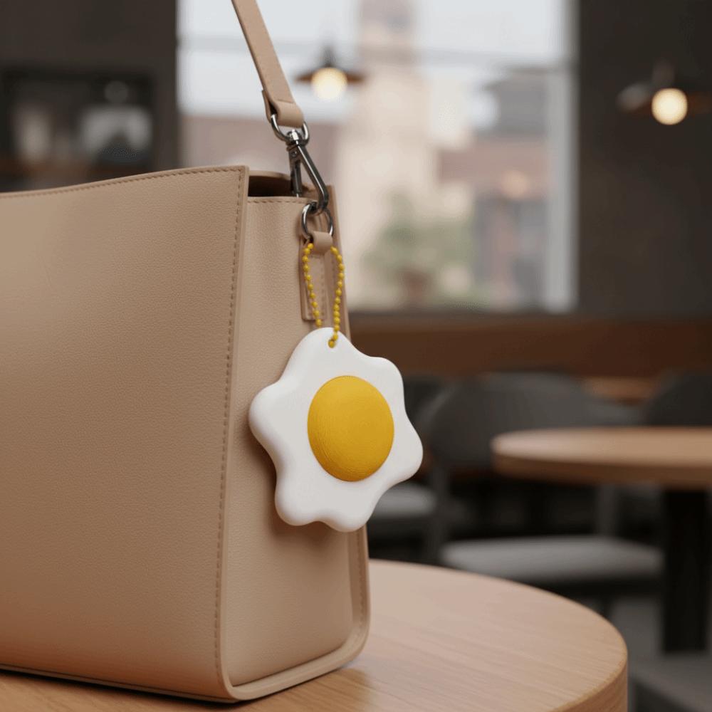 3D Printed Fidget Keychain Sensory Finger Button Pendant Kids Toy Fried Egg Pendant  Teens Adult