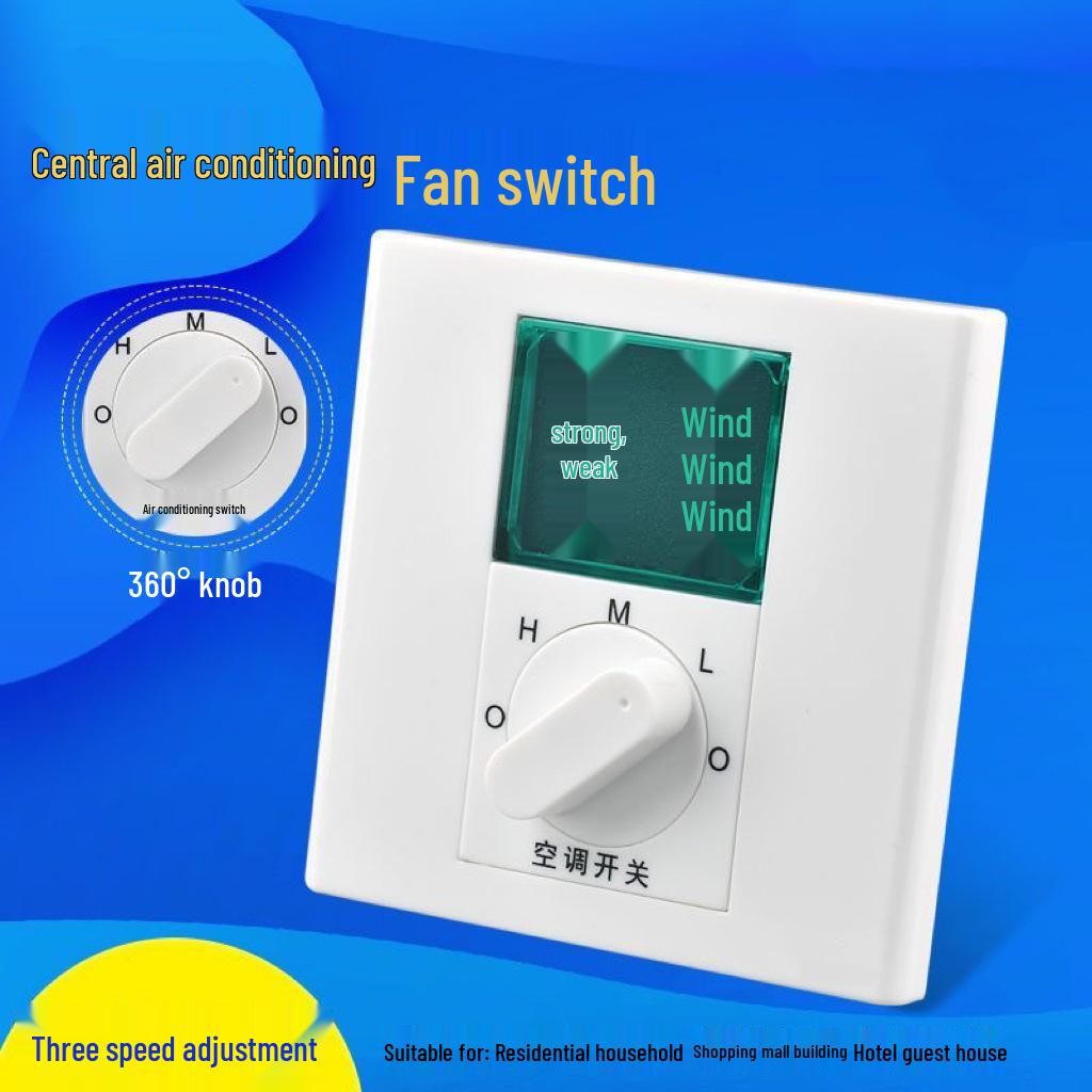 BC103 Thermostat: 86 Type Fan Coil Unit with 3-Speed Air Conditioner Control