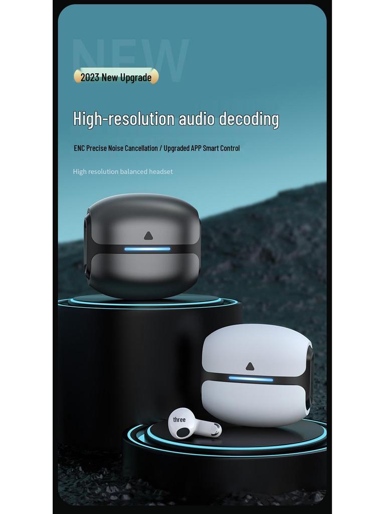 Cross-Border Private Mold True Wireless Bluetooth Earphones, Non-In-Ear, Dual Microphone, Noise Reduction, Gaming Headphones.