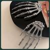 1pc Halloween Skull Hand Claw Hair Clip Funny Dress Up Headwear Horror Dark Hand Skeleton Duckbill Clip Hair Accessories