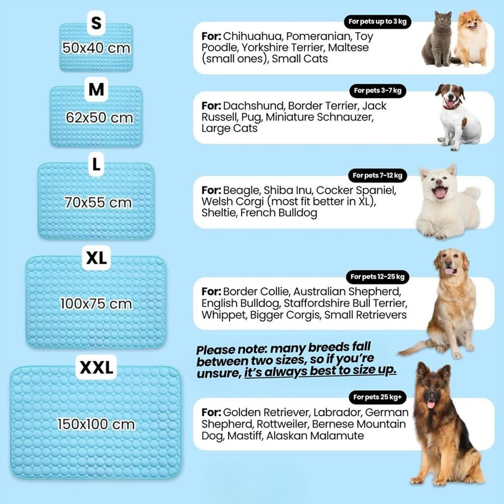 Cooling Dog Mat Breathable Resting Cover Large Washable Foldable Soft Self Cooling Pet Mat For Small Medium Breed Kitten Crate