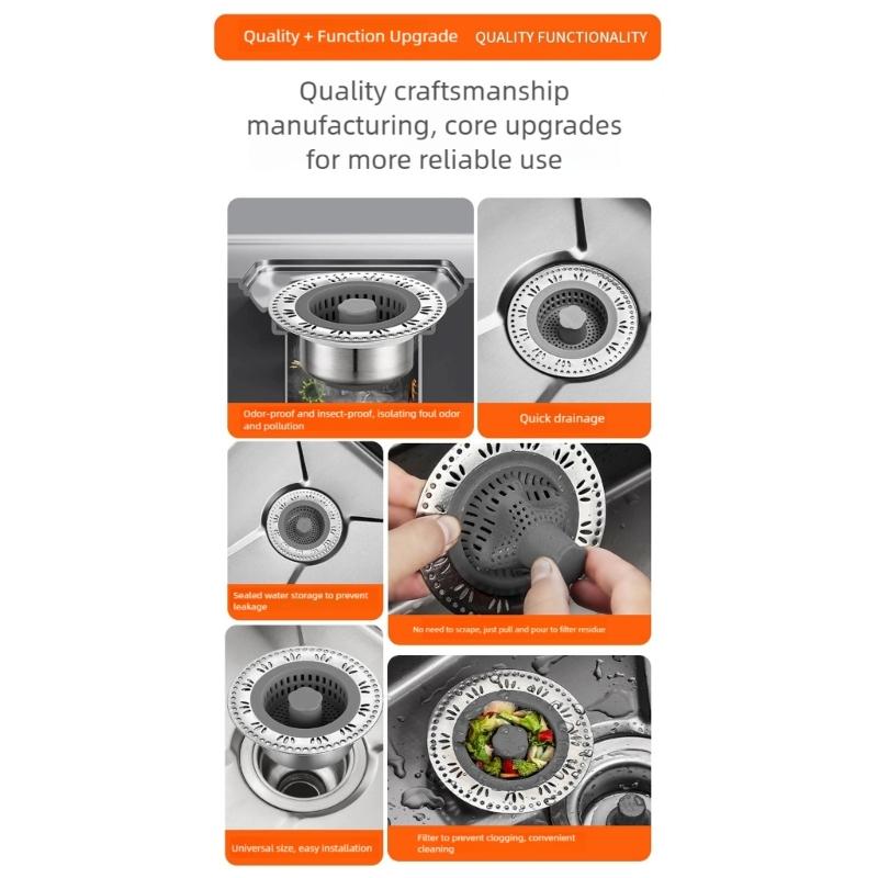 Sink Strainer Touch Pull Resistant Tool Installation for Drain Maintenance