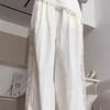 Korean Textured Cream Lace Openwork Pants - Women's Spring/Summer 2025 Petite Patchwork Casuals
