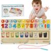 Magnetic Color and Number Maze with Magnetic Pen Wooden Counting Maze Educational Fun Counting Matching Games Montessori Toy