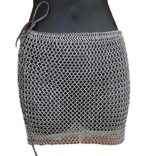 

Midhalese Aluminum Chainmail Skirt, Lightweight Anodized Festival Skirt, Women s Metallic Mesh Rave Costume