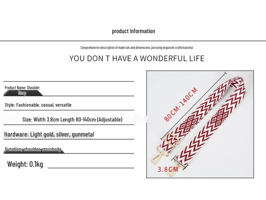 Verstellbarer Umhängetaschengurt - Premium Verbreitertes Schultergurt-Zubehör