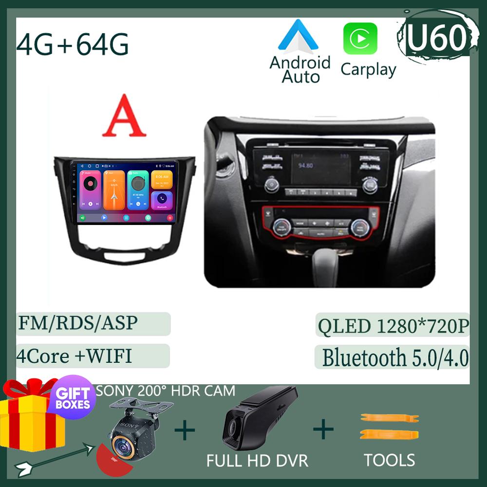 Android 14 AI Voice Wireless CarPlay Android Auto Radio For Nissan Qashqai J11 Nissan X trail T32 2014 - 2017 4G Car Multimedia