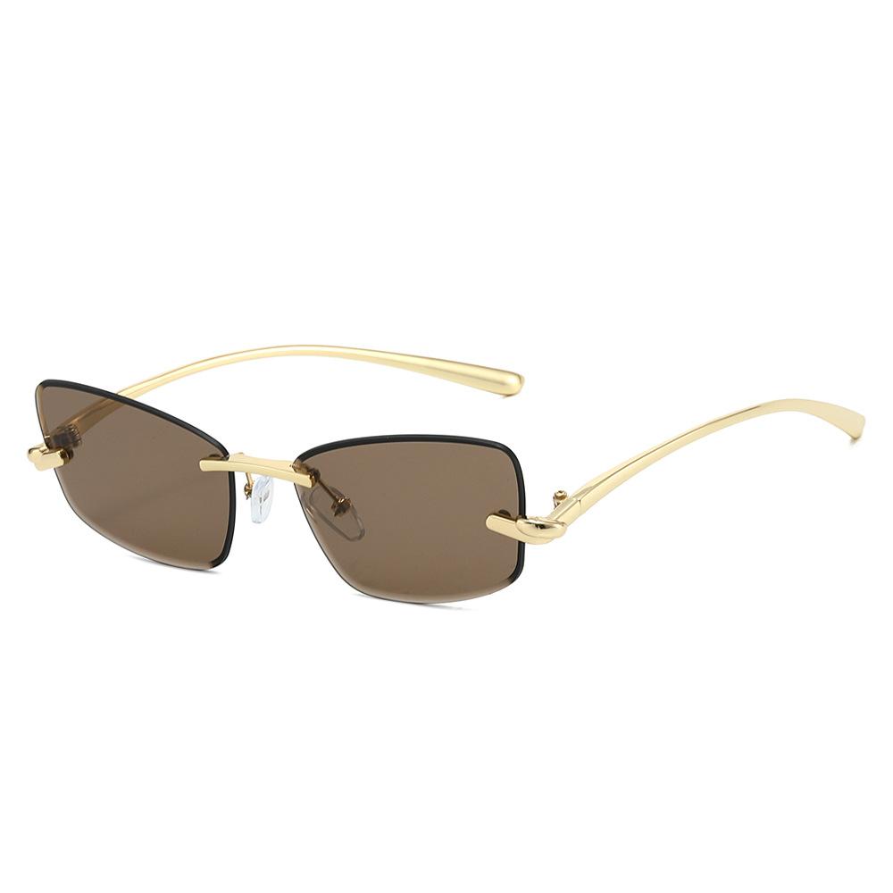 Rimless Cat Eye Sunglasses Women Fashion Trendy Eyewear