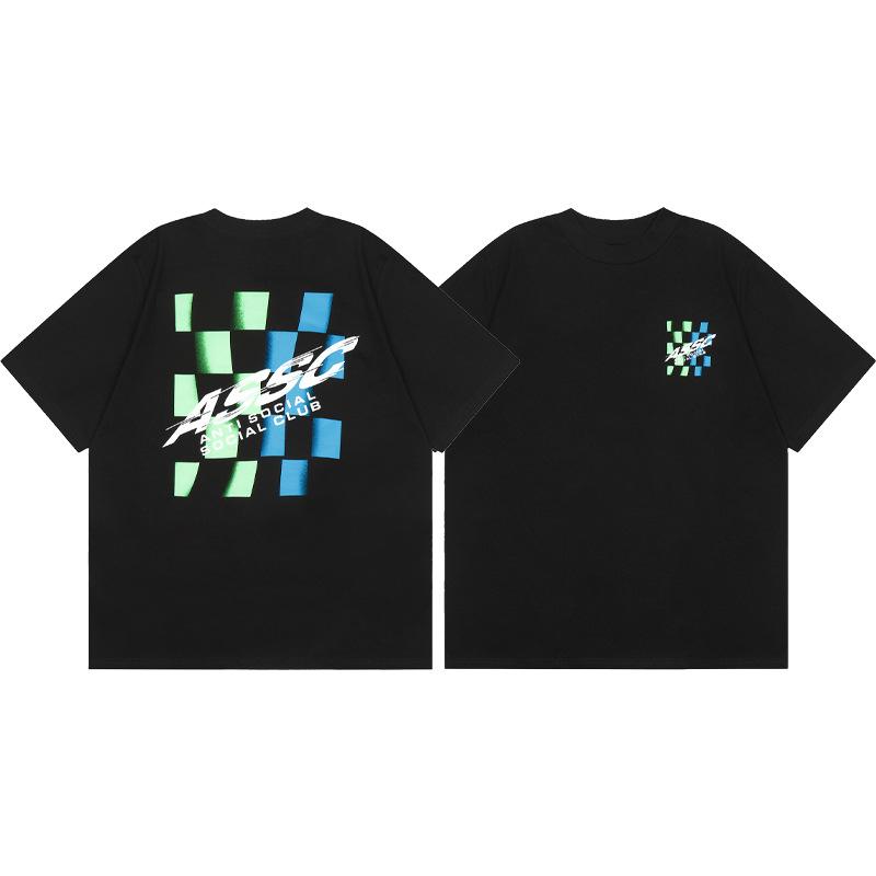 Difference Market Currency ASSC CLUB Hiroshi Fujiwara Lightning Series Printed Men's and Women's Loose Casual Short Sleeve T-Shirt