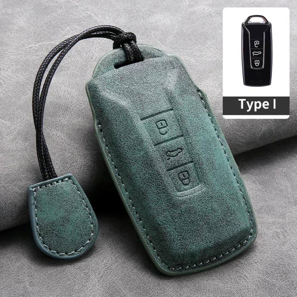 Car Key Case Cover for VW Volkswagen Touareg 2019 2020 2021 2022 2023 Leather Car Key Protection Shell