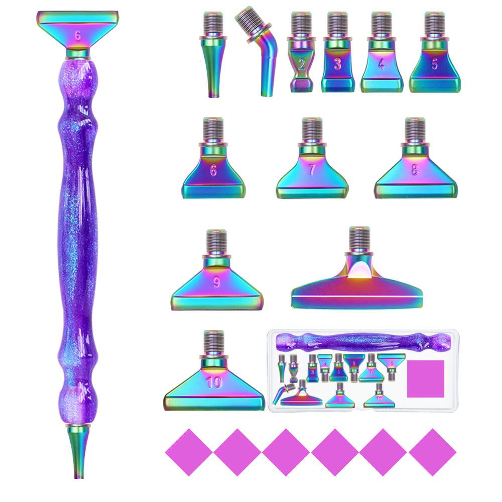 Diamant-Pinselset - Ein 19-teiliges Set lebendiger Farbverlaufswerkzeuge mit ergonomischen Griffen für präzises Diamantmalen