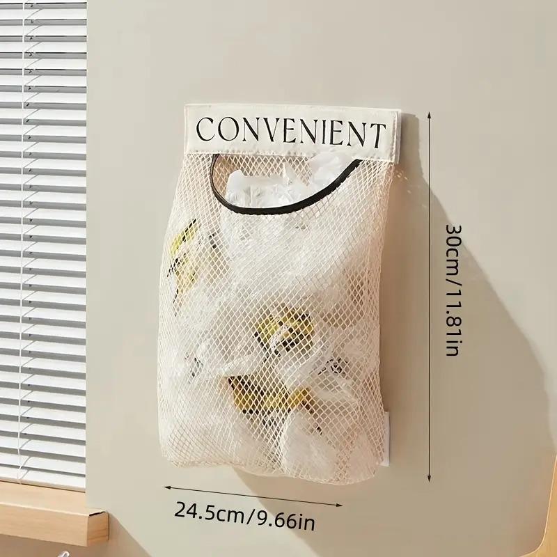 Wall-Mounted Grocery Bag Dispenser - Space-Saving Plastic Bag Organizer for Kitchen Cabinet, Multi-Purpose Storage Holder