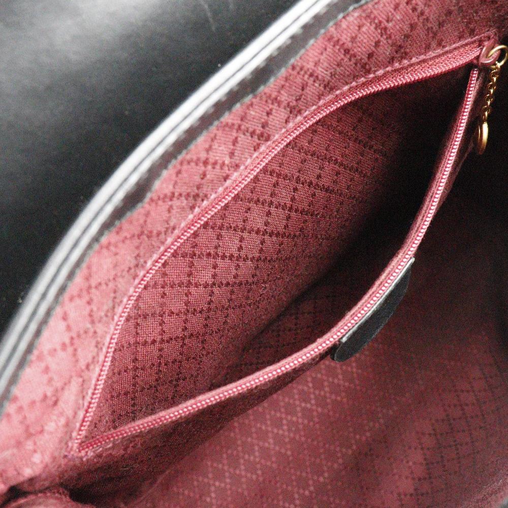 Gucci Old Gucci Backpack Daypack Vintage Black Calfskin Women Used