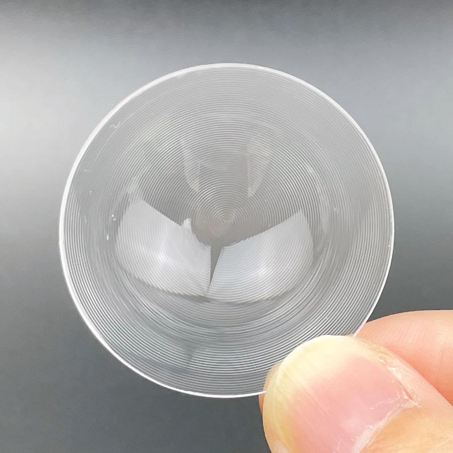 Lente Fresnel de 100 mm 110 mm 120 mm 130 mm 140 mm 150 mm 180 mm 200 mm 300 mm Condensador Roscado Lente Óptica Concêntrica para Foco LED
