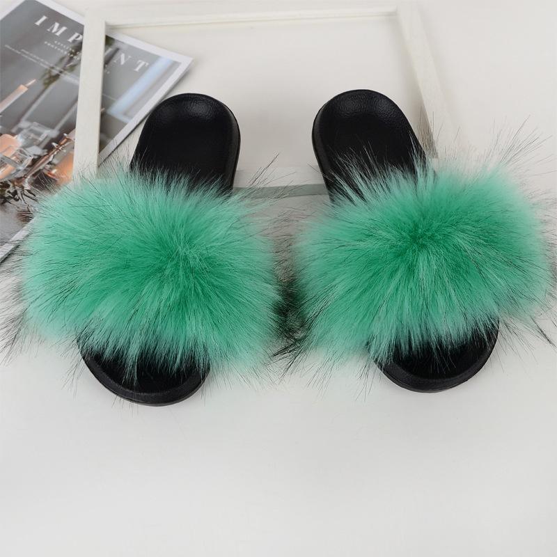 Cozy Girls Home Outdoor Slides With Soft Fur Decoration And Furry Design