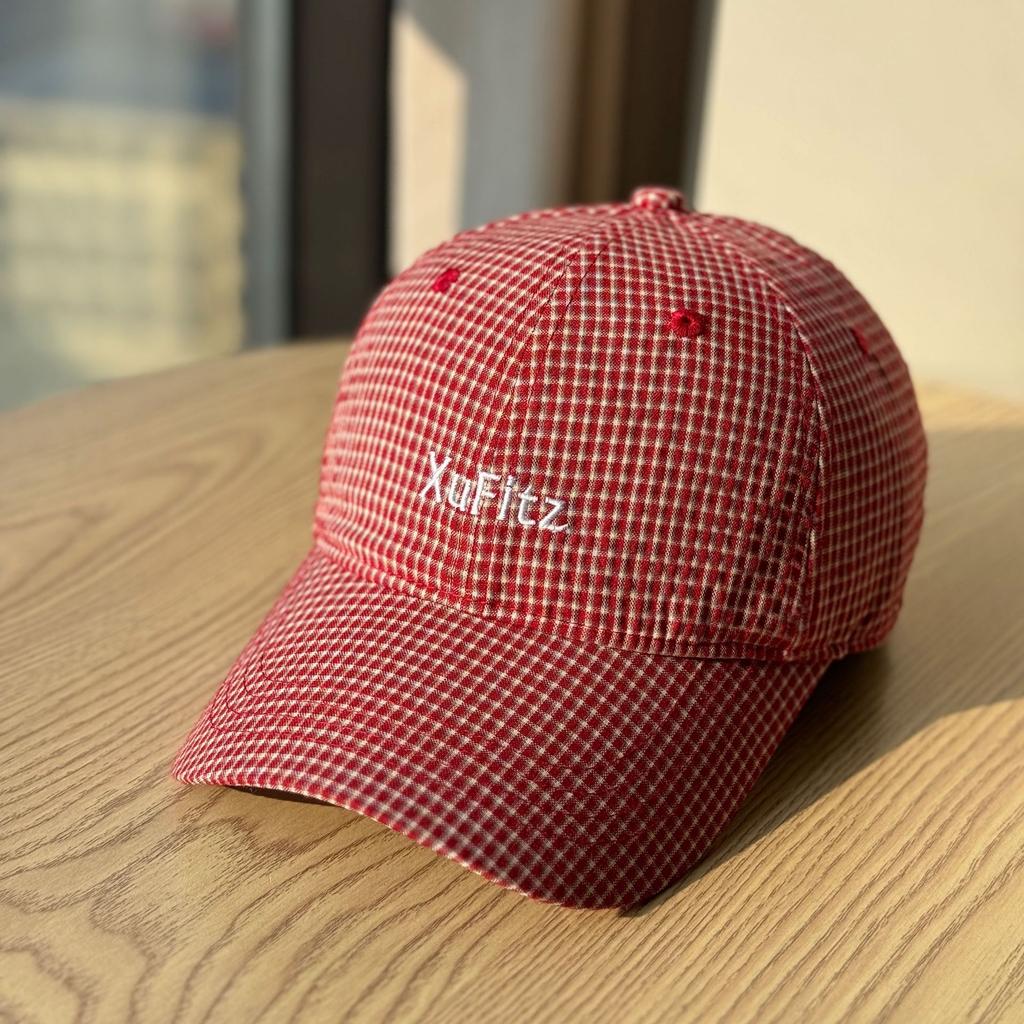Spring and summer ins small fresh casual letter embroidered plaid soft top baseball cap men and women versatile face cap
