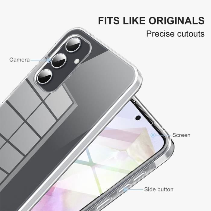 Coque Intégrale pour Samsung Galaxy A25 5G - Antichoc Protection Transparente Anti-Rayures