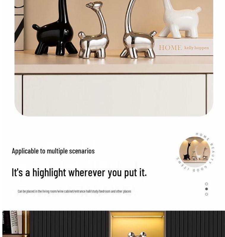 Nordic Luxury Deer Figurines Set: Elegant Decor for Living Room and Wine Cabinet