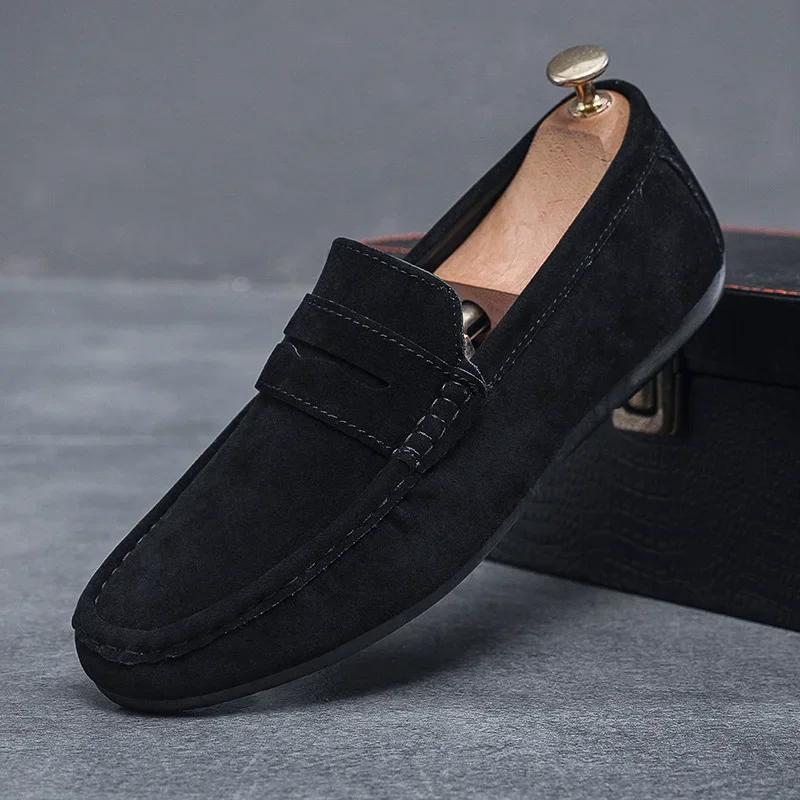 

New Men s Loafers, Lightweight and Breathable Casual Shoes, Mens Flat Driving Shoes, Soft Sole Slip-on Business Shoes 45 чорний
