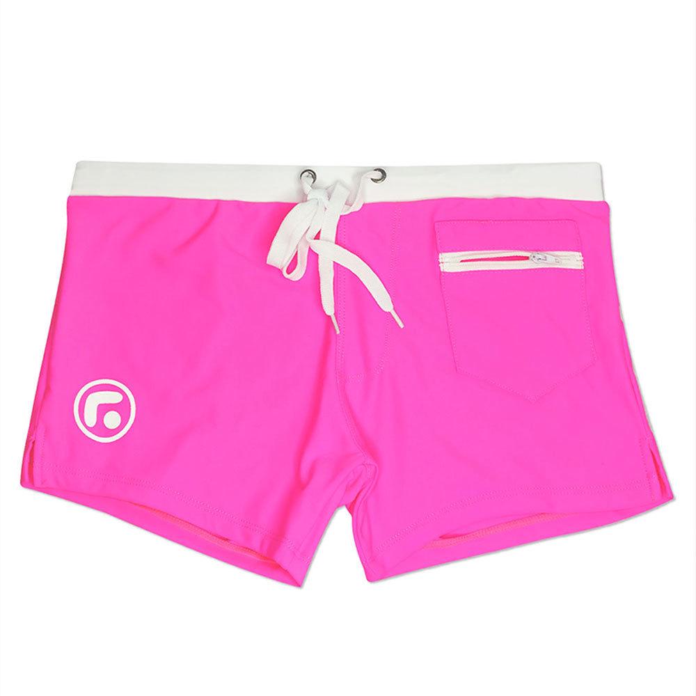 UXH Men's Stylish Stripe Quick-Dry Nylon Swim Trunks with Pockets