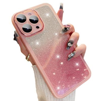 Vhodné pro Apple 16 gradientní třpytivé pouzdro na telefon ultratenké ochranné pouzdro iPhone 15 promax 13/14 all inclusive objektiv