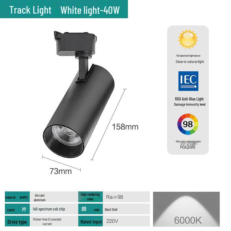 Full Spectrum COB LED Track Spotlight for Living Room & Shop