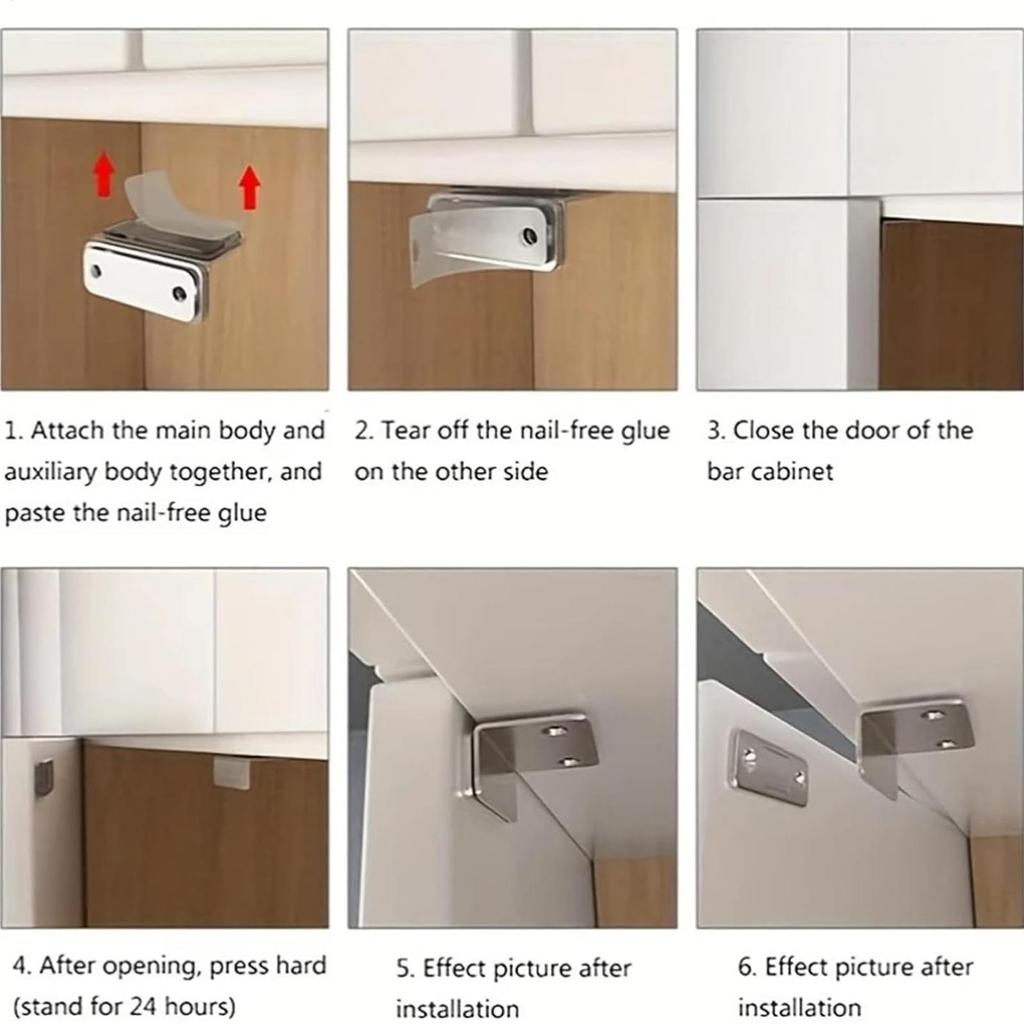 Door Magnetic Catch Ultra Thin Invisible 2 Pieces Self Adhesive Door Magnets Catch for Cabinet Doors Office Drawers Storage