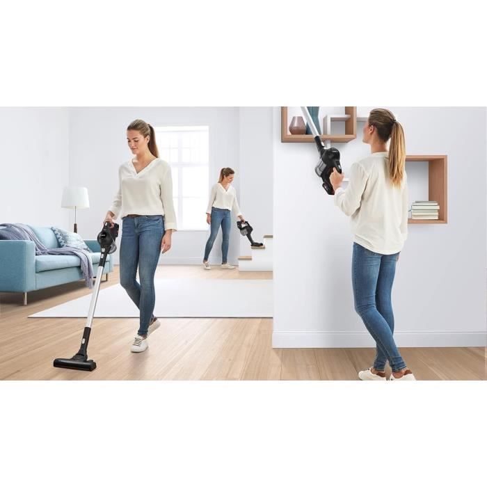 BOSCH BBS611BSC - Aspirateur balai multifonction sans fil - noir - aspirateur à main intégré - 2 vitesses - 30 mn d'autonomie