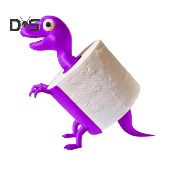 

Держатель для туалетной бумаги в форме динозавра, простая сборка, подставка для туалетной бумаги в ванной, подходит для стандартных увеличенных рулонов фиолетовый