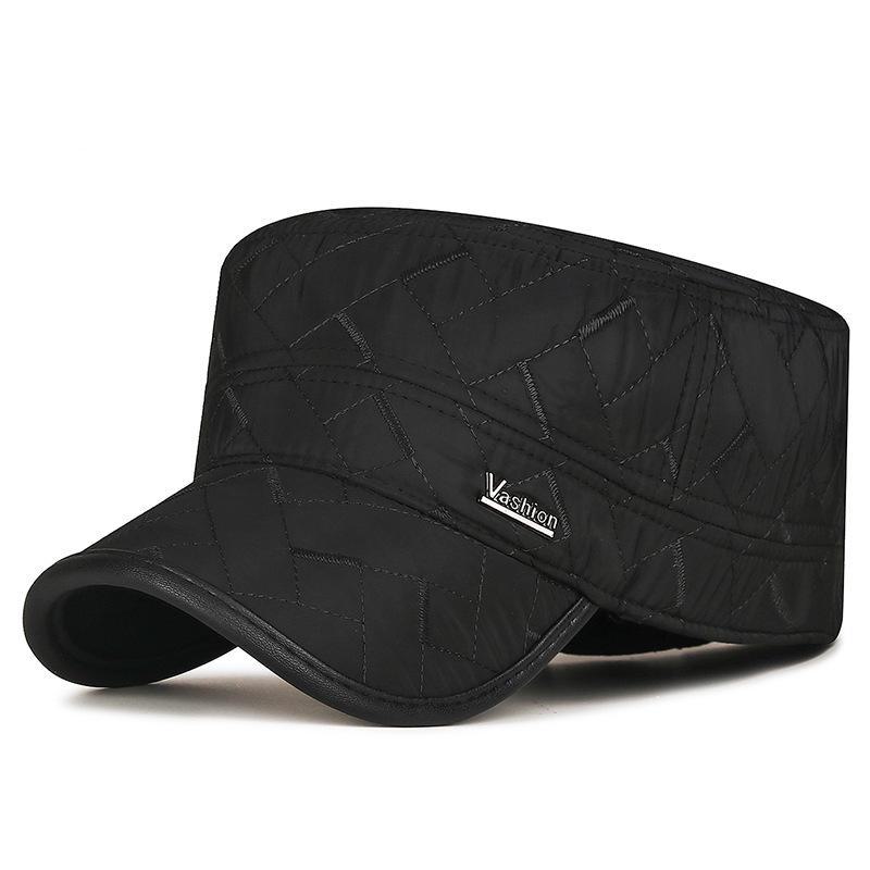 

Новая зимняя стеганая шапка Diamond Flat с защитой ушей — ветрозащитная, толстая и теплая для пожилых людей adjustable