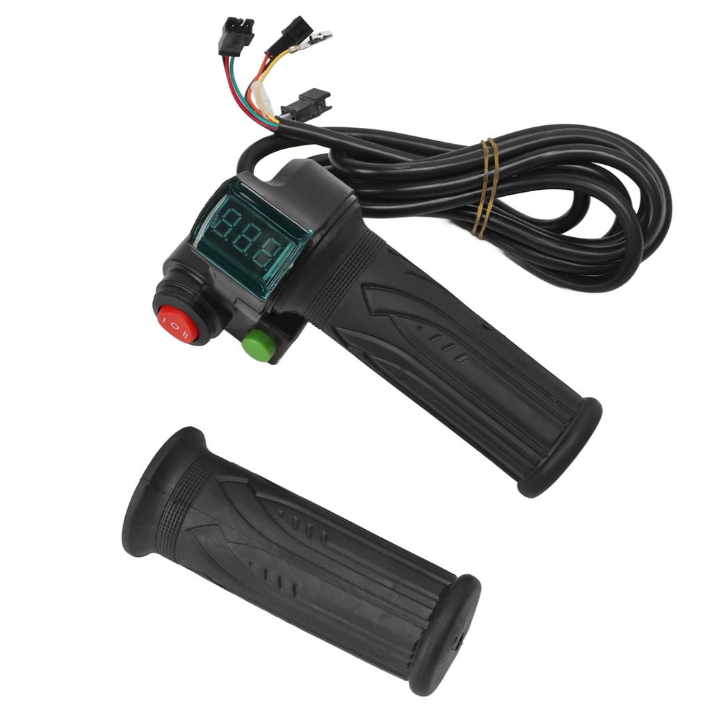 1Pair Handlebar Throttle Twist Grip Twist Throttle Accelerator Handle Grip with Red Font Display