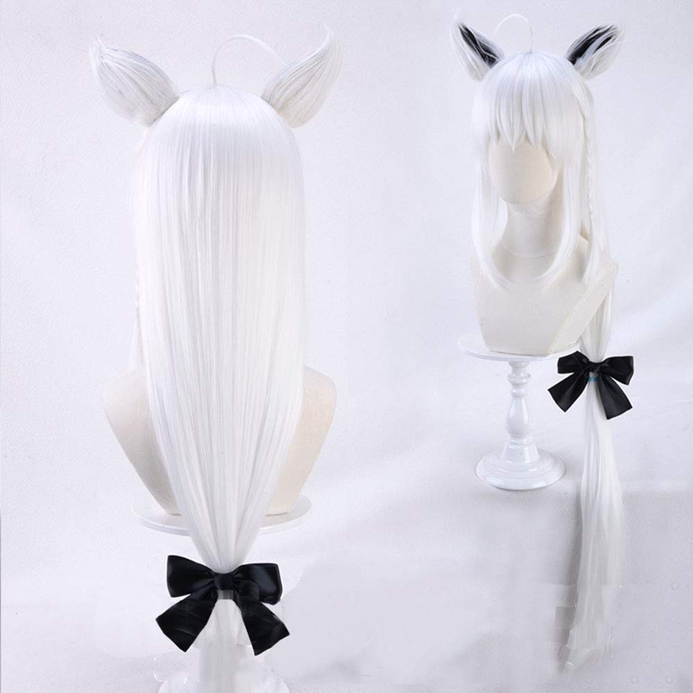 

Парик для косплея Шираками Фубуки с сеткой, ушами, термостойкий, белый парик