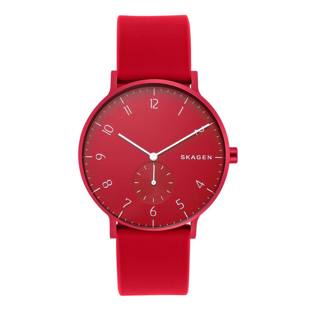 AAREN KULOR 41mm Poppy Red Silicone Watch