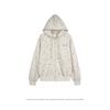 Oversized Floral Print Hooded Zip-Up Sweatshirt Unisex Loose Fit Casual Top