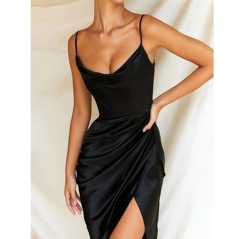 Ladies Sexy Solid Color Cami Dress Women Vest Strapy Cocktail Party Club Dresses