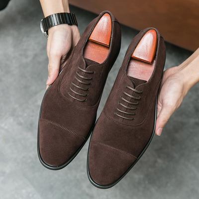 Fashion New Arrival Men Pointed Toe Casual Suede Leather Shoes Male Lace Up Oxfords Wedding Dress Formal Flats Footwear Zapatos Hombre